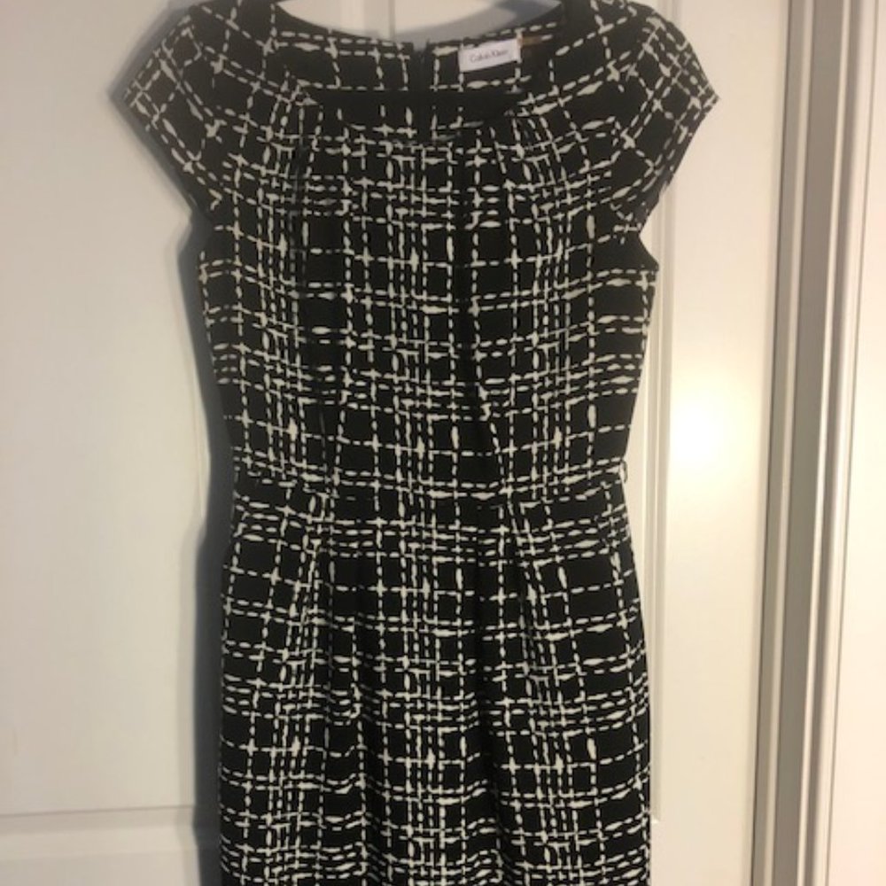 Calvin Klein geometric print fitted dress